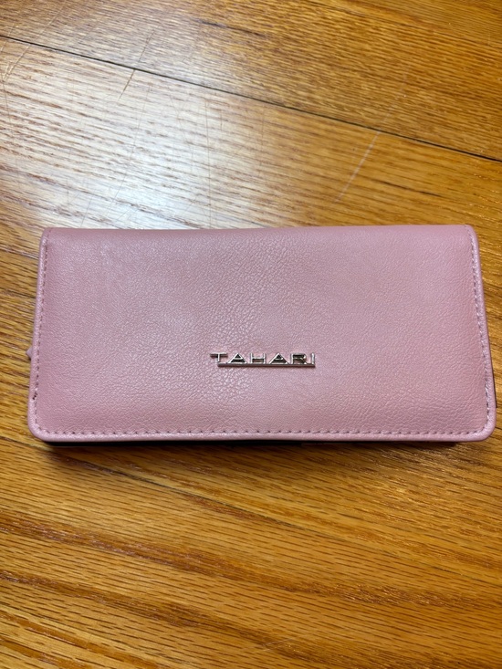 Tahari Handbags - Tahari Blush Pink Fold-Over Wallet with Silver Logo